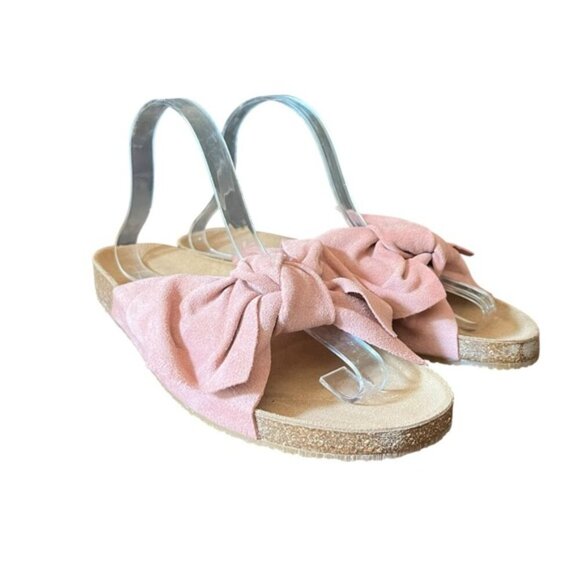 Jeffrey Campbell Do The Twist Slides Sunmist Rust Suede EU 40 Pink Bow - Picture 9 of 16